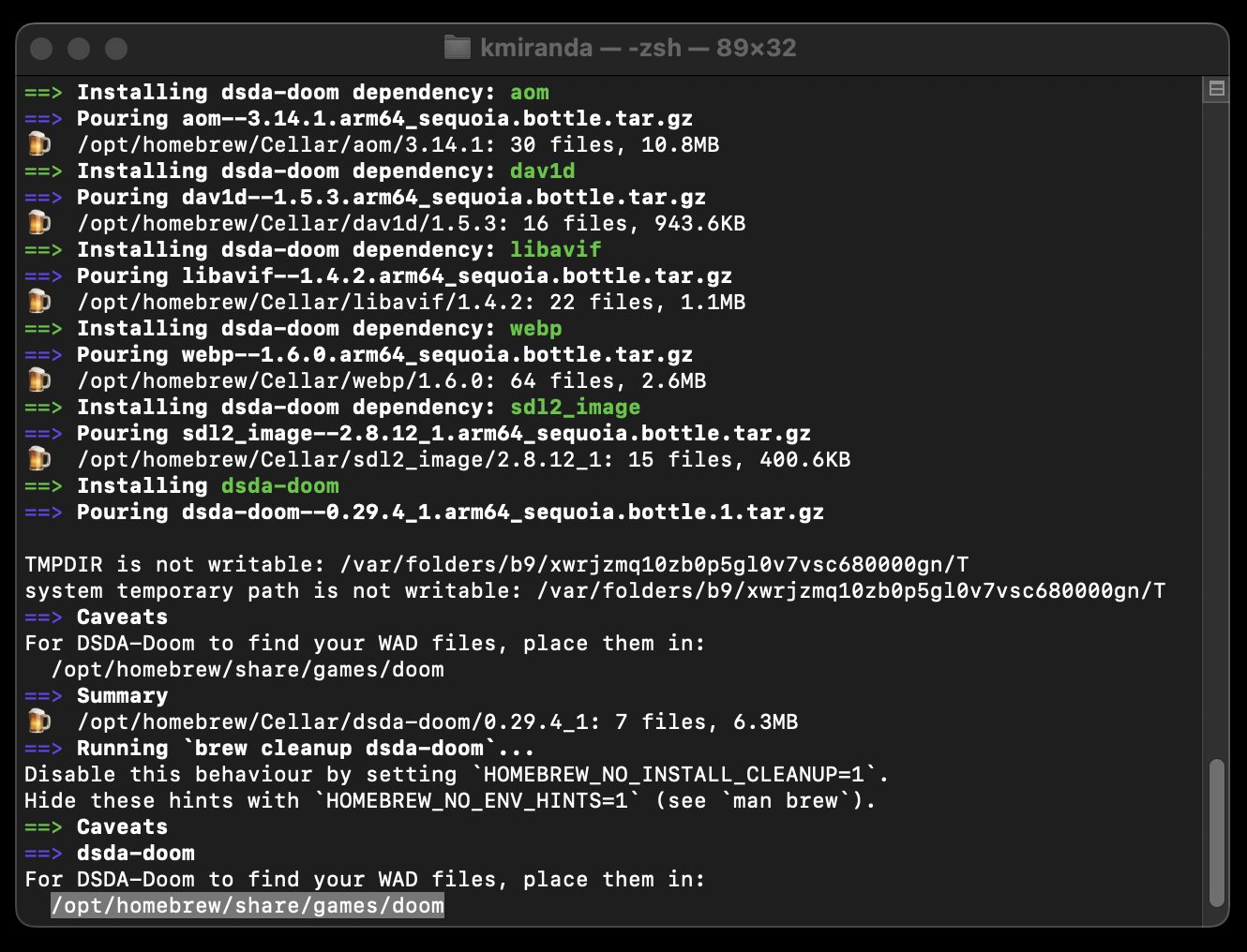 Install Your Doom Source Ports (via Homebrew)