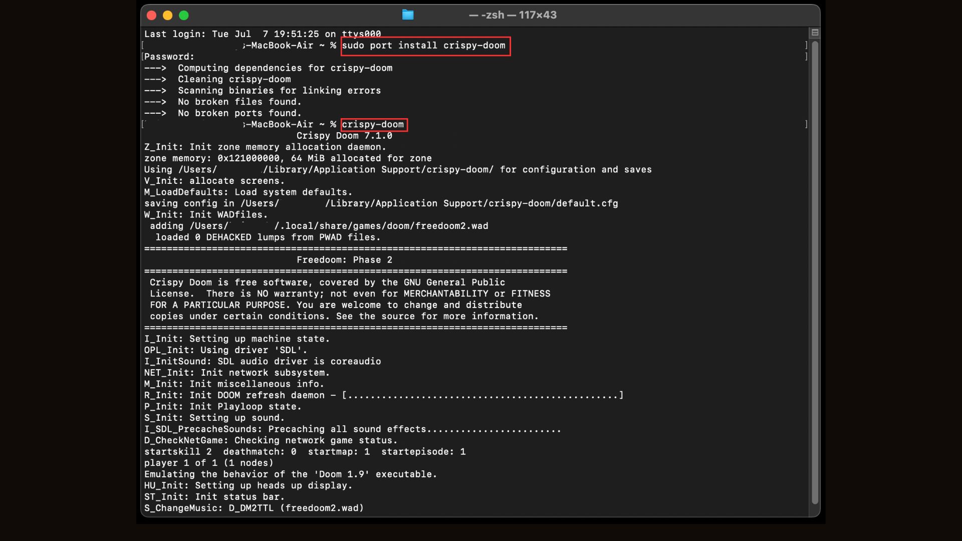 Install Your Doom Source Ports (via MacPorts)